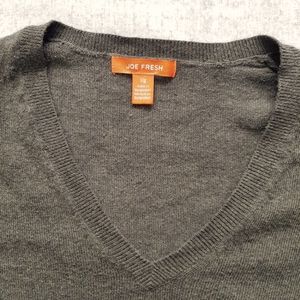 Green V-Neck Sweater Large